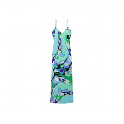 PUCCI PRINTED SILK CREPE DE CHINE MAXI DRESS 5HRI265H733025